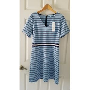 Draper James Stripe A line Ponte Dress in Blue Str